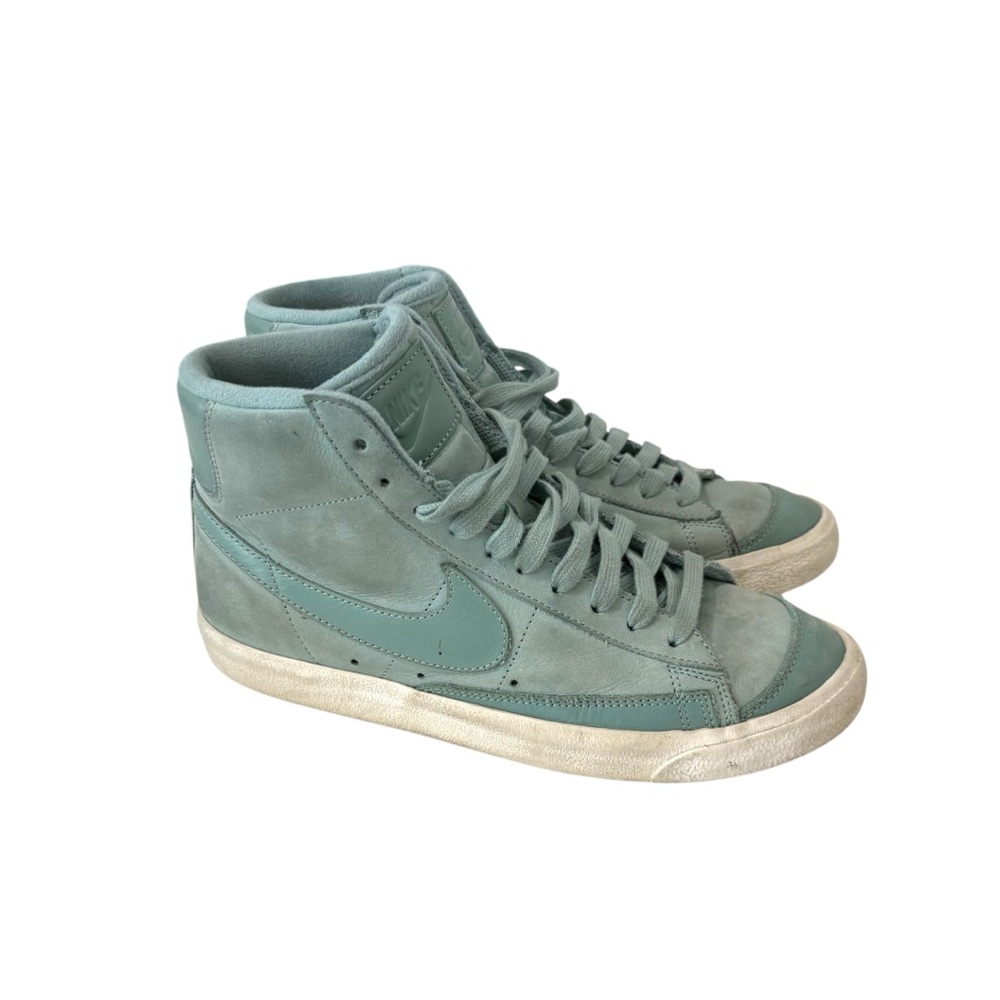 Nike Blazer Mid PRM Womens Size 10 Blue Suede Sneakers Shoes Sporty Athletic